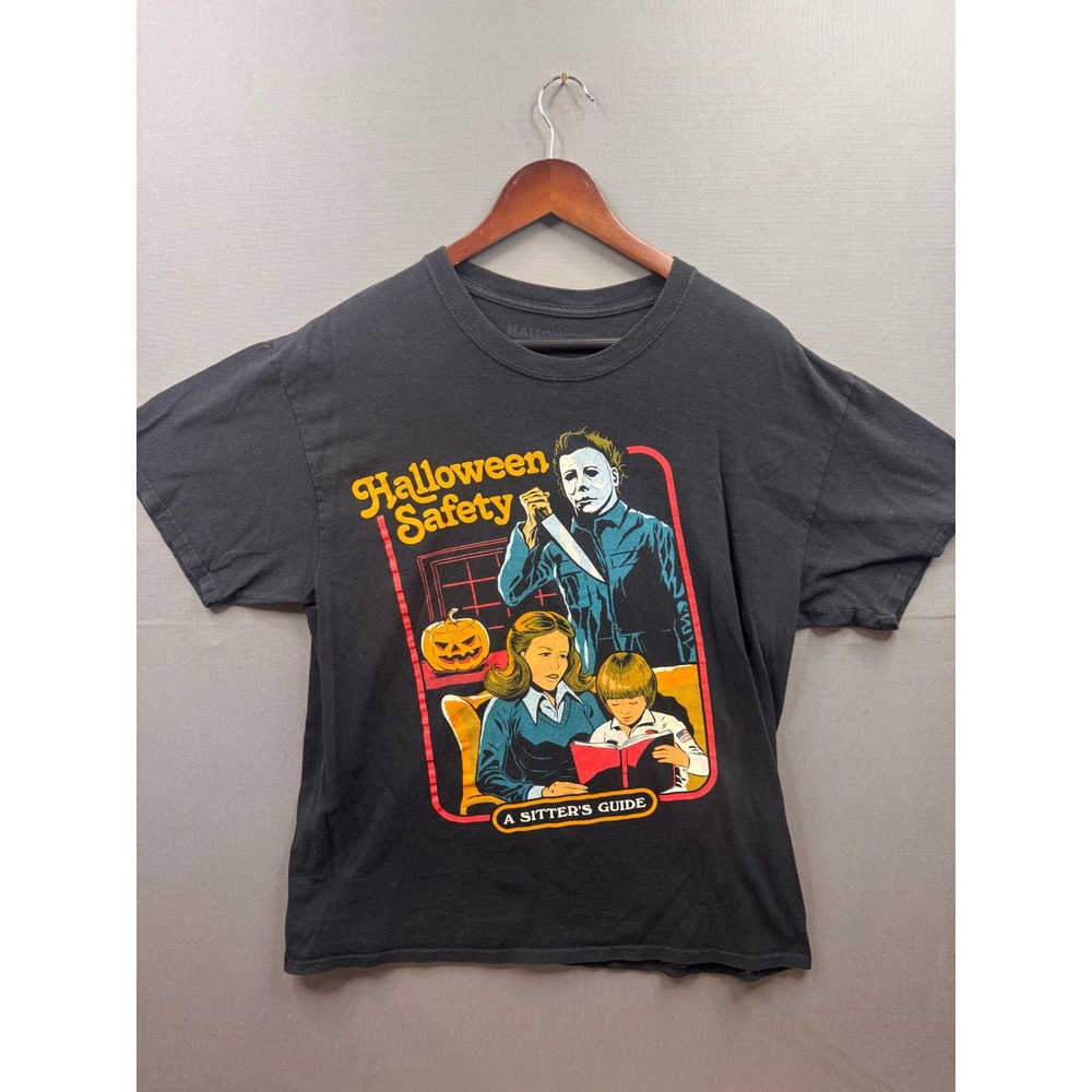 Halloween Michael Myers T-Shirt Mens Black Horror Safety Sitters Guide S